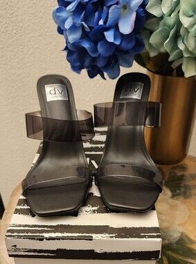 DV by Dolce Vita Black Clear-Strap Heels